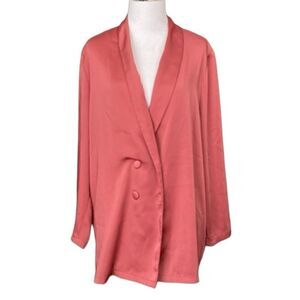 ASOS Coral Pink Double Breasted Soft Shell Blazer